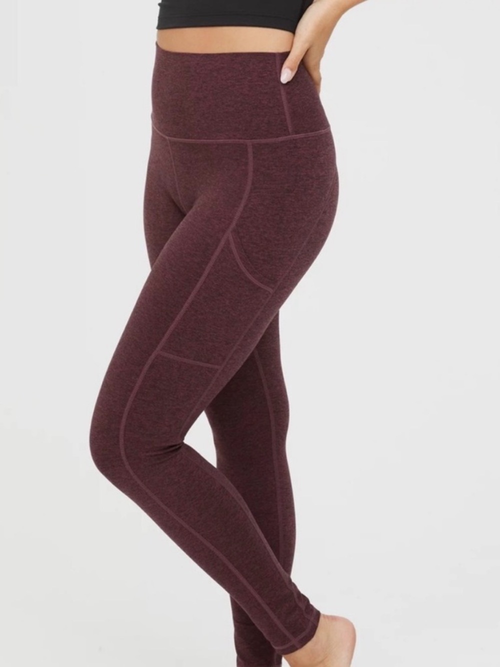 Aerie Offline “the hugger” leggings in Burgundy